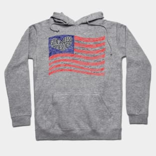 God bless America, American Flag heart, hand drawn  illustration Hoodie